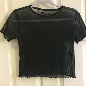 Brandy Melville sparkly black see through top.